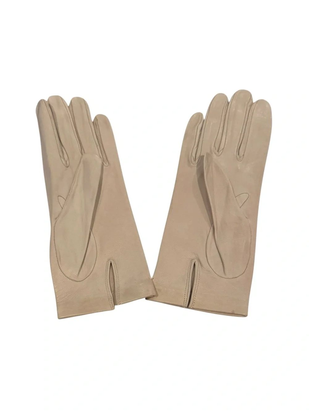 Vintage Classic soft  Leather Gloves in Beige tan Sz S